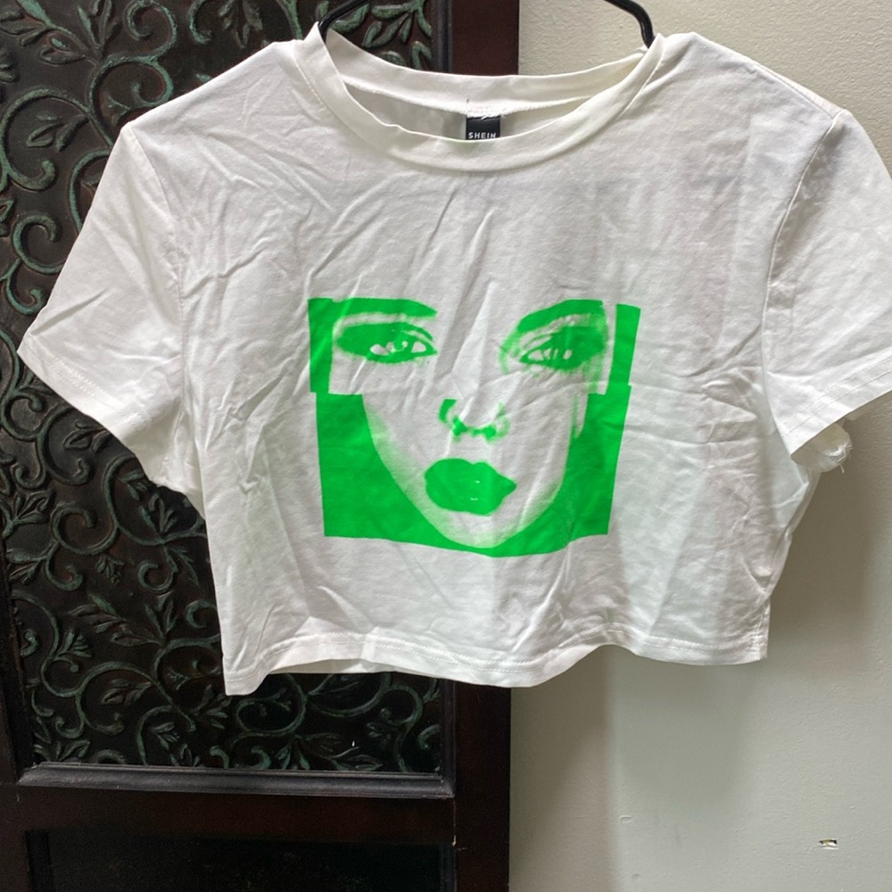 Graphic Neon Lady Cropped TShirt